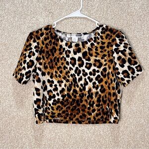 Vintage 90s leopard print crop top Necessary Objects Ady Gluck-Frankel large